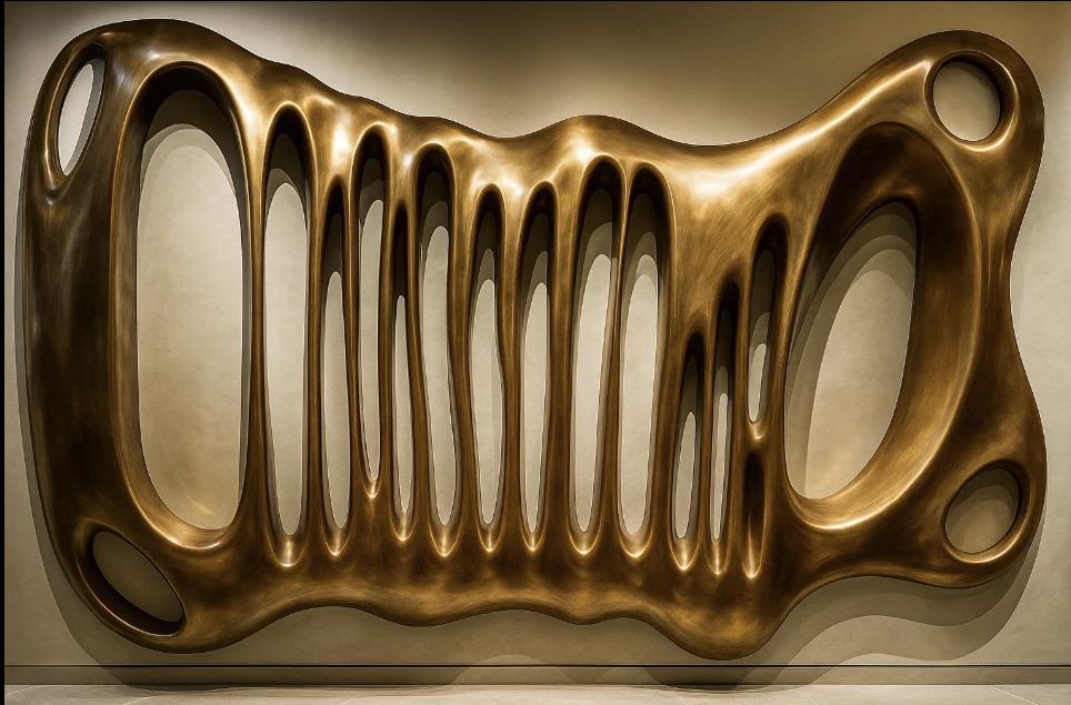 Objeto de Parede I — Bronze maciço puro. Relevo mural de Roberto Claussen.